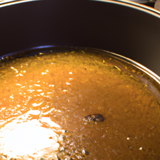 A Dutch oven being seasoned with a thin layer of oil.